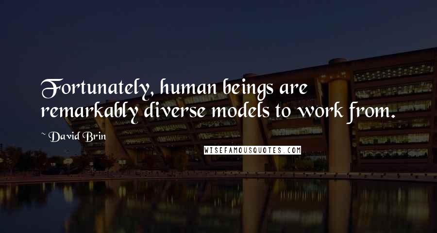 David Brin Quotes: Fortunately, human beings are remarkably diverse models to work from.