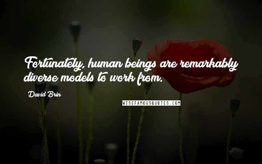 David Brin Quotes: Fortunately, human beings are remarkably diverse models to work from.