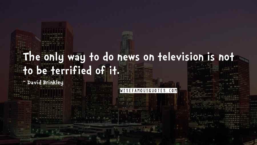 David Brinkley Quotes: The only way to do news on television is not to be terrified of it.