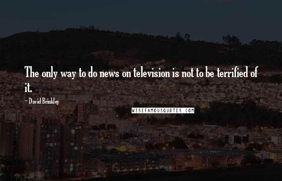 David Brinkley Quotes: The only way to do news on television is not to be terrified of it.