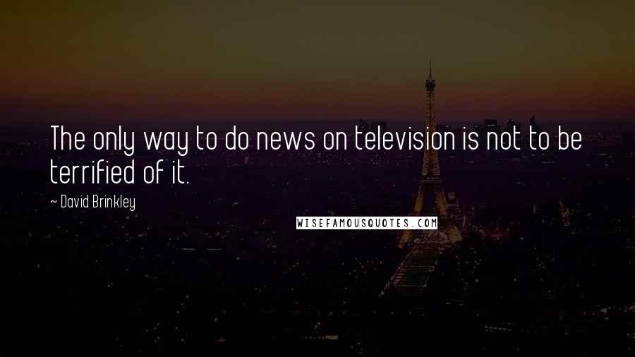 David Brinkley Quotes: The only way to do news on television is not to be terrified of it.