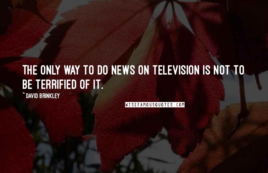 David Brinkley Quotes: The only way to do news on television is not to be terrified of it.