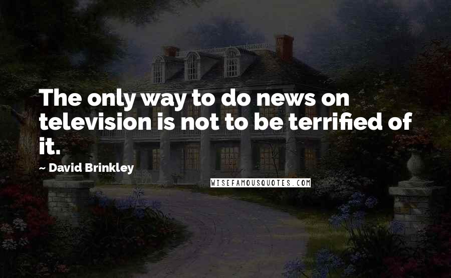 David Brinkley Quotes: The only way to do news on television is not to be terrified of it.