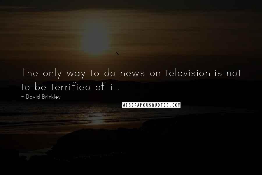 David Brinkley Quotes: The only way to do news on television is not to be terrified of it.