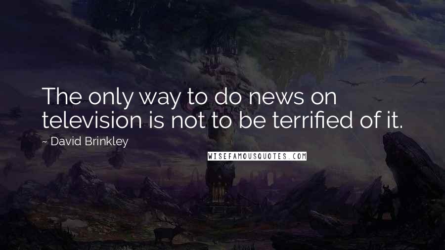 David Brinkley Quotes: The only way to do news on television is not to be terrified of it.