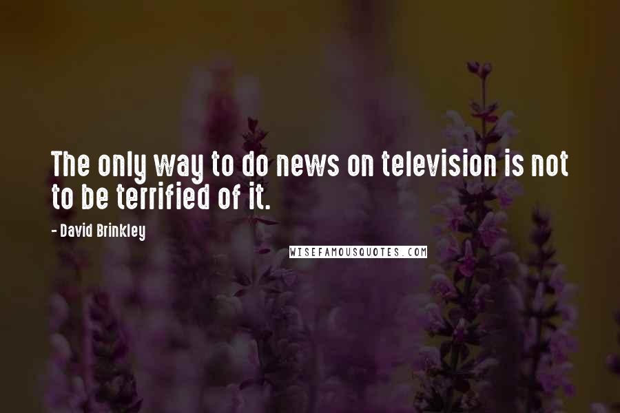 David Brinkley Quotes: The only way to do news on television is not to be terrified of it.