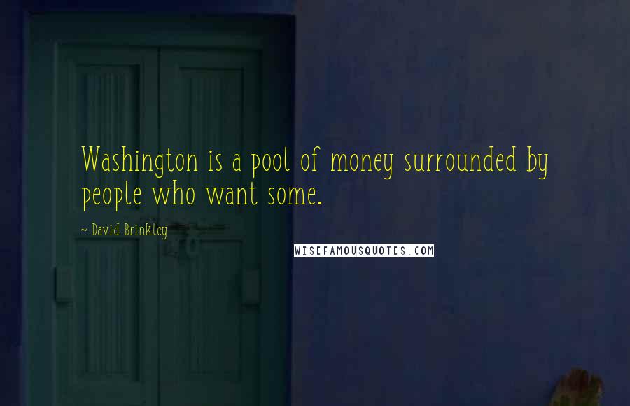 David Brinkley Quotes: Washington is a pool of money surrounded by people who want some.