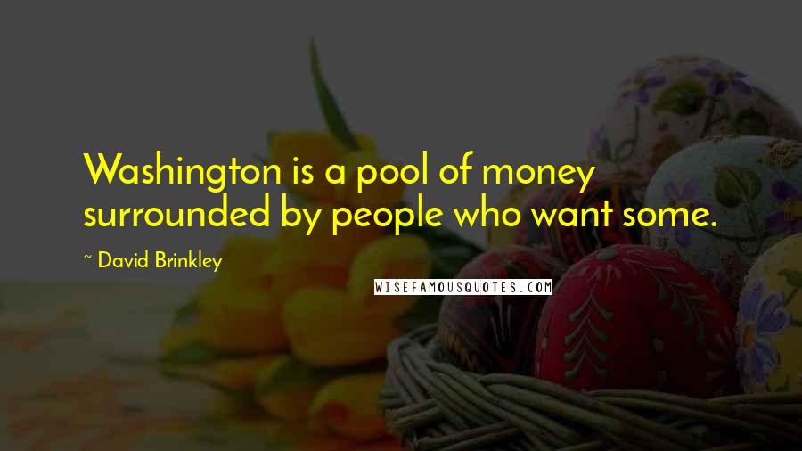 David Brinkley Quotes: Washington is a pool of money surrounded by people who want some.