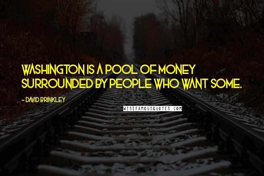 David Brinkley Quotes: Washington is a pool of money surrounded by people who want some.