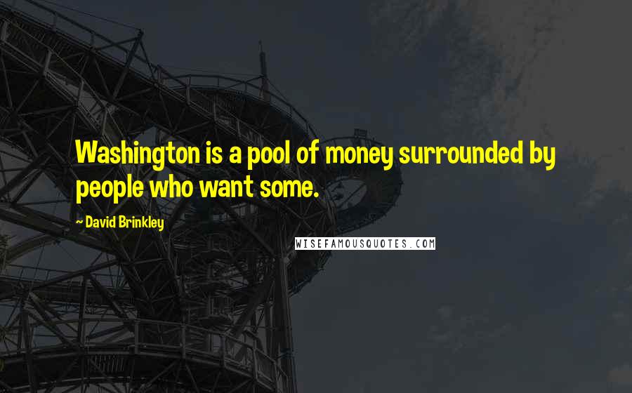 David Brinkley Quotes: Washington is a pool of money surrounded by people who want some.