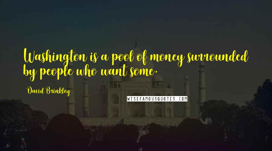 David Brinkley Quotes: Washington is a pool of money surrounded by people who want some.