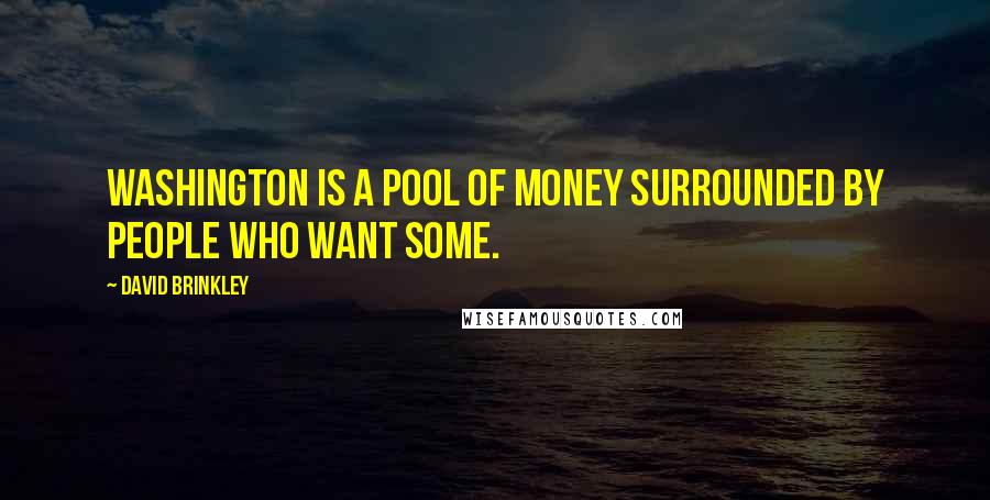 David Brinkley Quotes: Washington is a pool of money surrounded by people who want some.