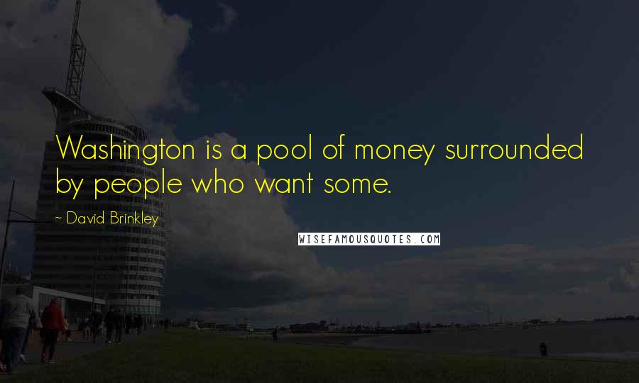 David Brinkley Quotes: Washington is a pool of money surrounded by people who want some.