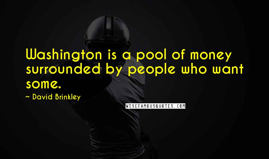 David Brinkley Quotes: Washington is a pool of money surrounded by people who want some.