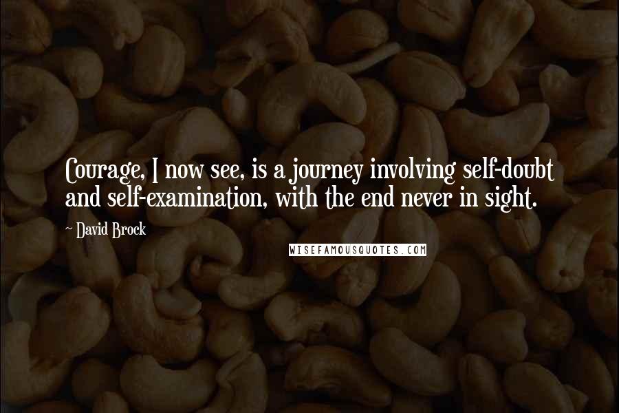 David Brock Quotes: Courage, I now see, is a journey involving self-doubt and self-examination, with the end never in sight.