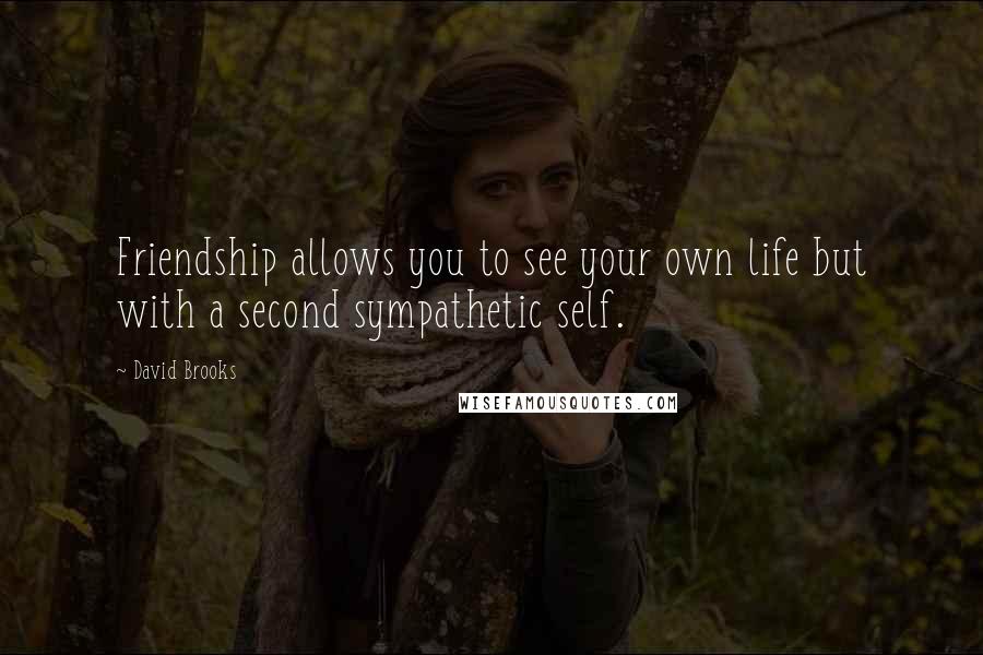 David Brooks Quotes: Friendship allows you to see your own life but with a second sympathetic self.