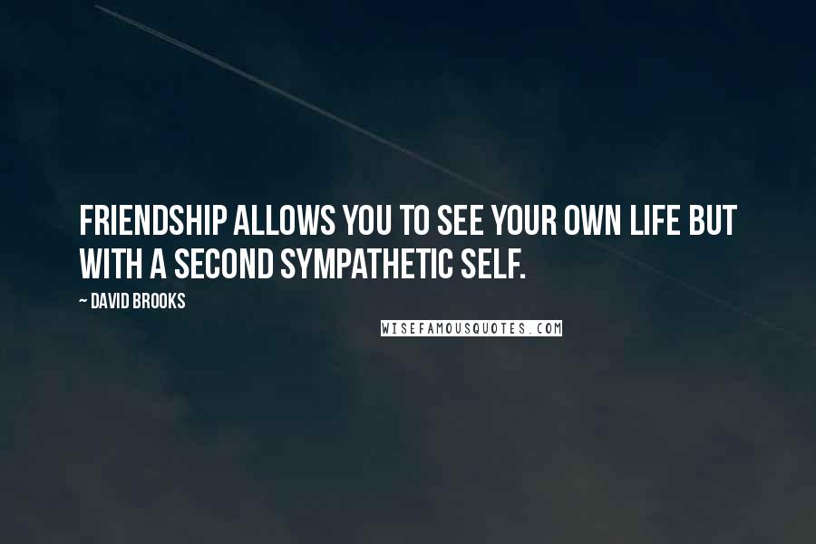 David Brooks Quotes: Friendship allows you to see your own life but with a second sympathetic self.