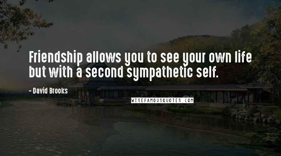 David Brooks Quotes: Friendship allows you to see your own life but with a second sympathetic self.