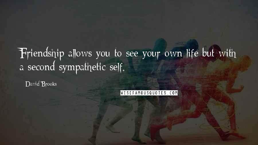 David Brooks Quotes: Friendship allows you to see your own life but with a second sympathetic self.