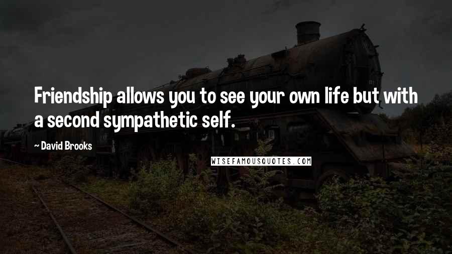 David Brooks Quotes: Friendship allows you to see your own life but with a second sympathetic self.