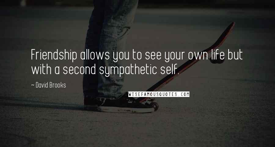 David Brooks Quotes: Friendship allows you to see your own life but with a second sympathetic self.