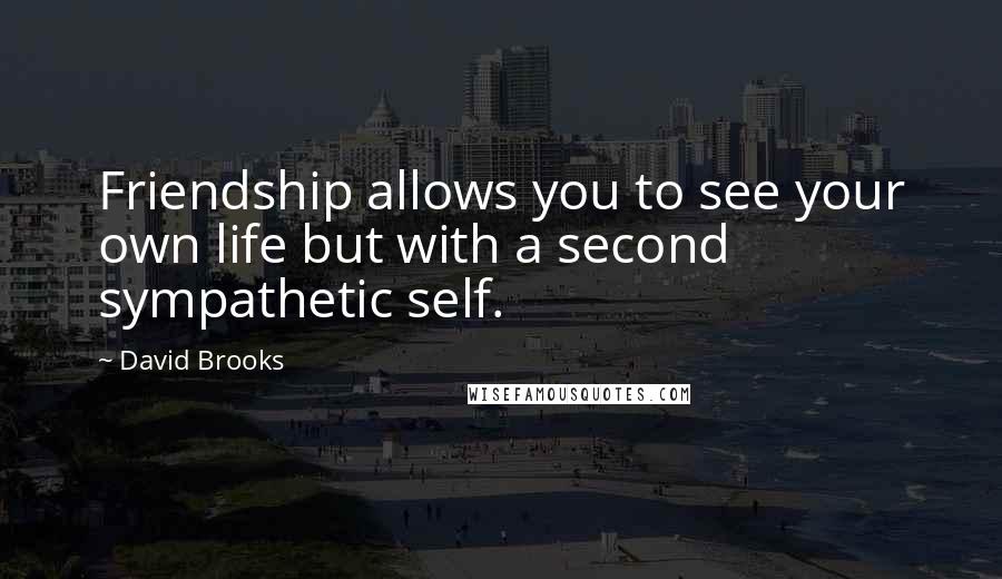 David Brooks Quotes: Friendship allows you to see your own life but with a second sympathetic self.