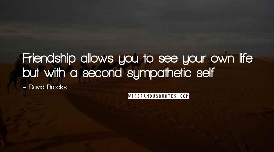 David Brooks Quotes: Friendship allows you to see your own life but with a second sympathetic self.