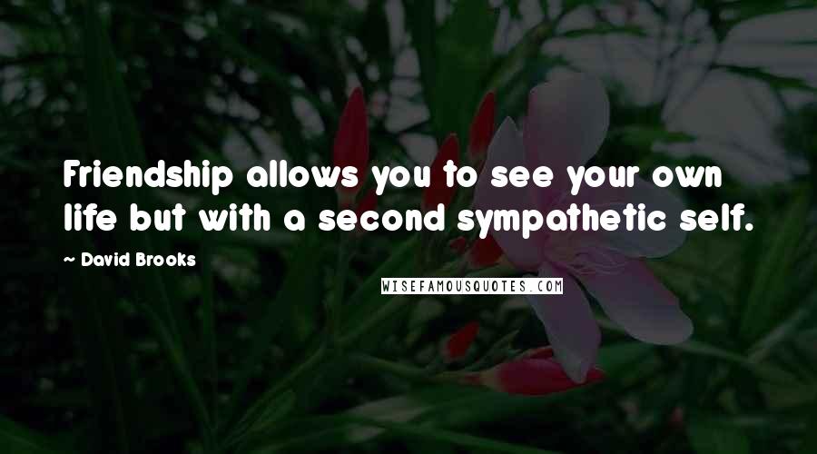 David Brooks Quotes: Friendship allows you to see your own life but with a second sympathetic self.