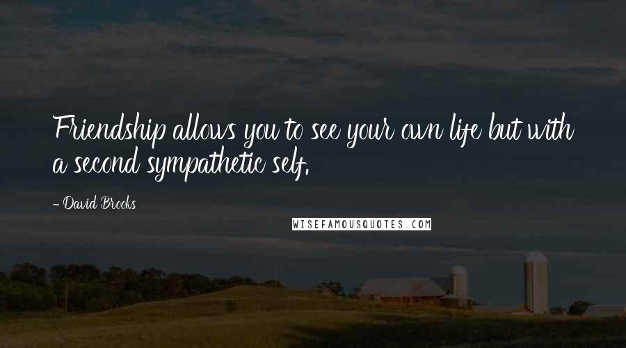 David Brooks Quotes: Friendship allows you to see your own life but with a second sympathetic self.