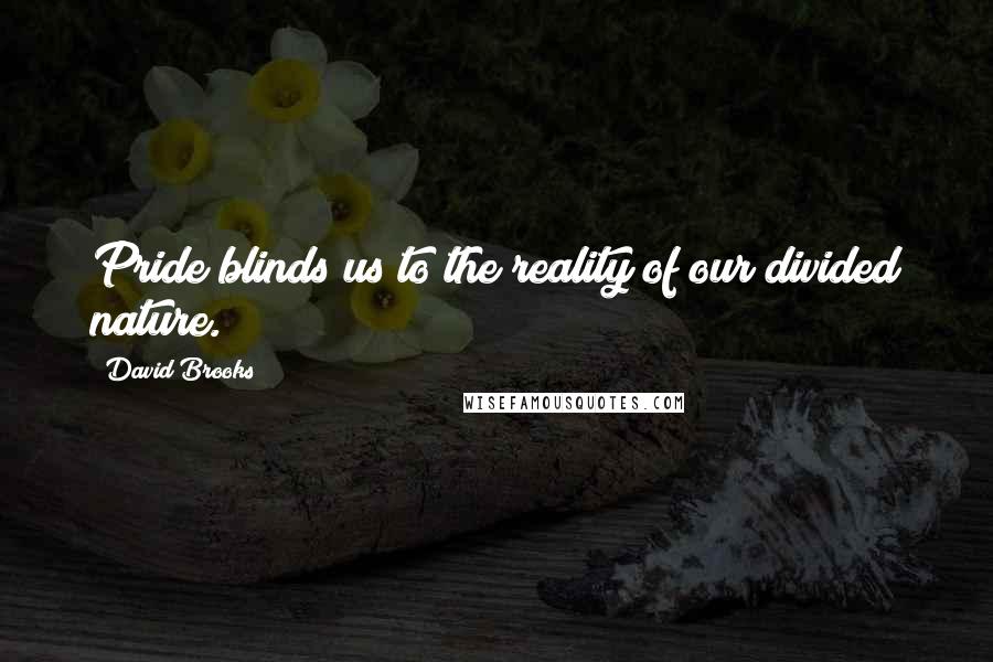 David Brooks Quotes: Pride blinds us to the reality of our divided nature.