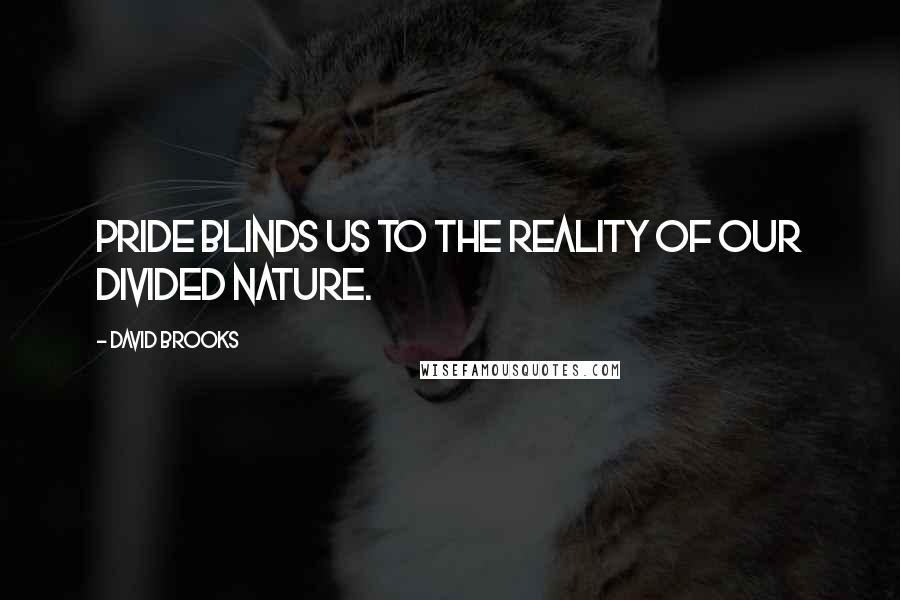 David Brooks Quotes: Pride blinds us to the reality of our divided nature.
