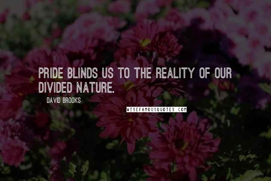 David Brooks Quotes: Pride blinds us to the reality of our divided nature.
