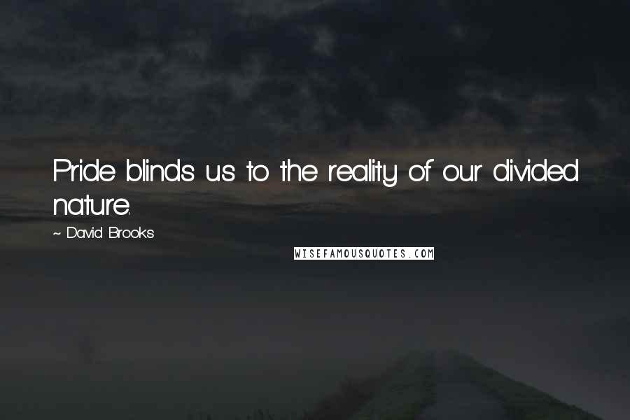 David Brooks Quotes: Pride blinds us to the reality of our divided nature.