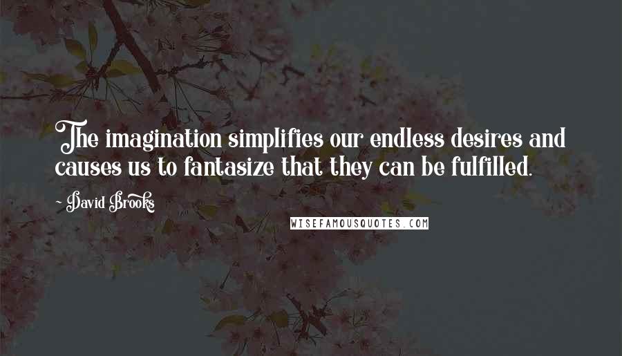 David Brooks Quotes: The imagination simplifies our endless desires and causes us to fantasize that they can be fulfilled.