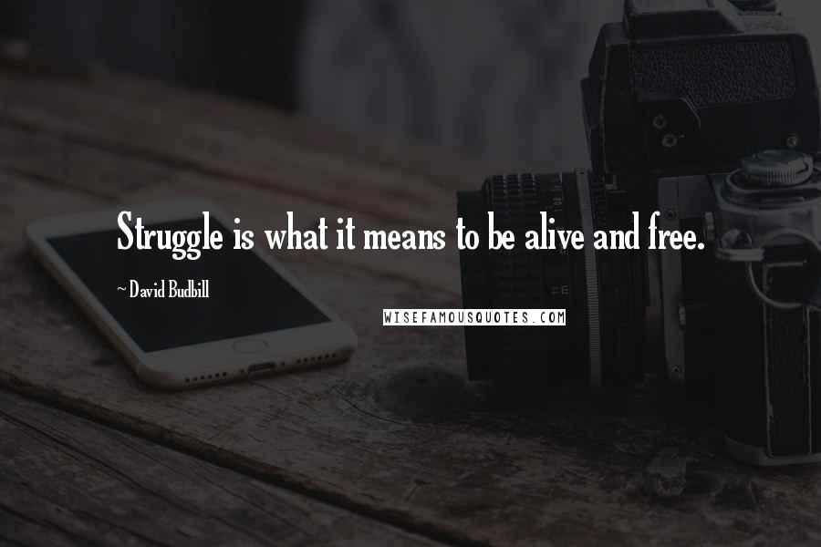 David Budbill Quotes: Struggle is what it means to be alive and free.