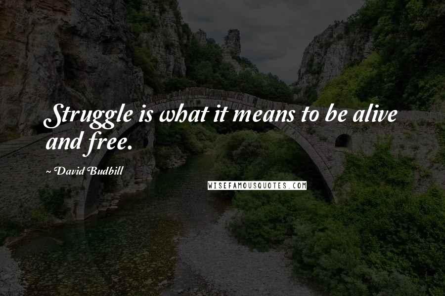 David Budbill Quotes: Struggle is what it means to be alive and free.