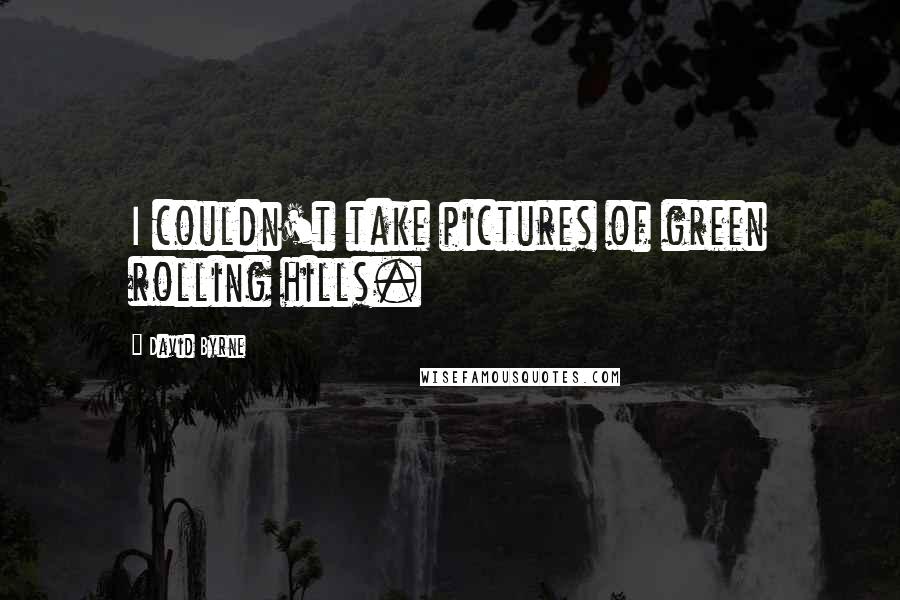 David Byrne Quotes: I couldn't take pictures of green rolling hills.