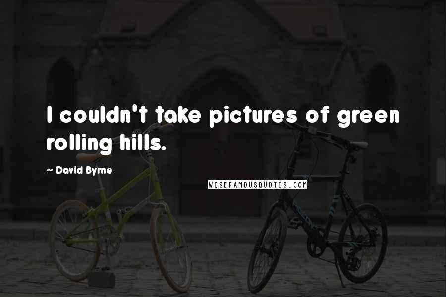 David Byrne Quotes: I couldn't take pictures of green rolling hills.