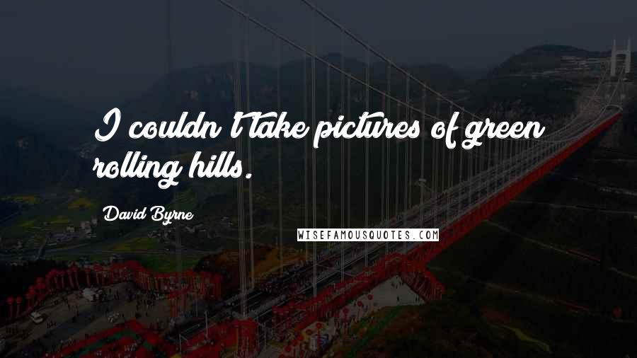 David Byrne Quotes: I couldn't take pictures of green rolling hills.