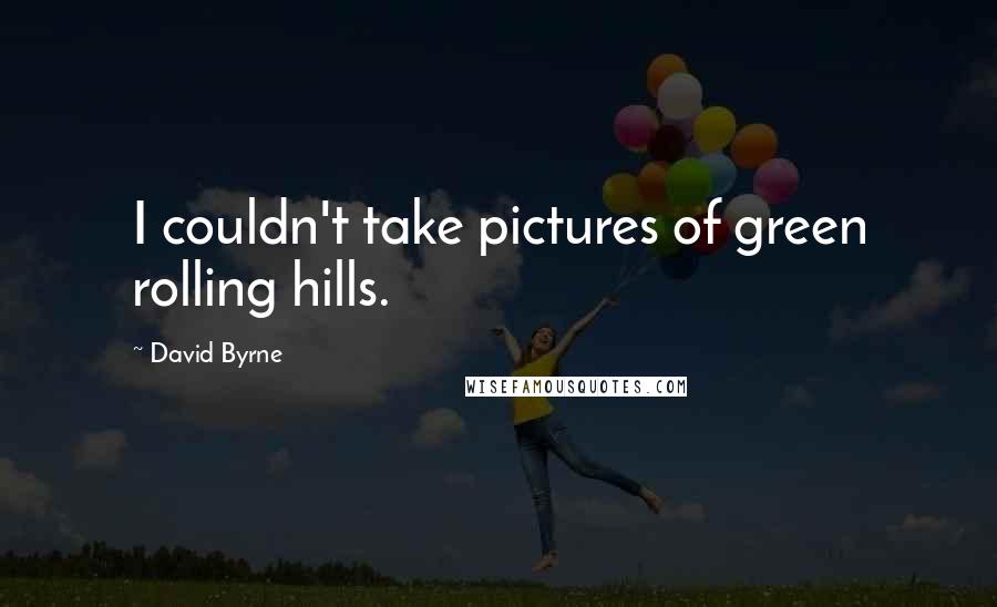 David Byrne Quotes: I couldn't take pictures of green rolling hills.