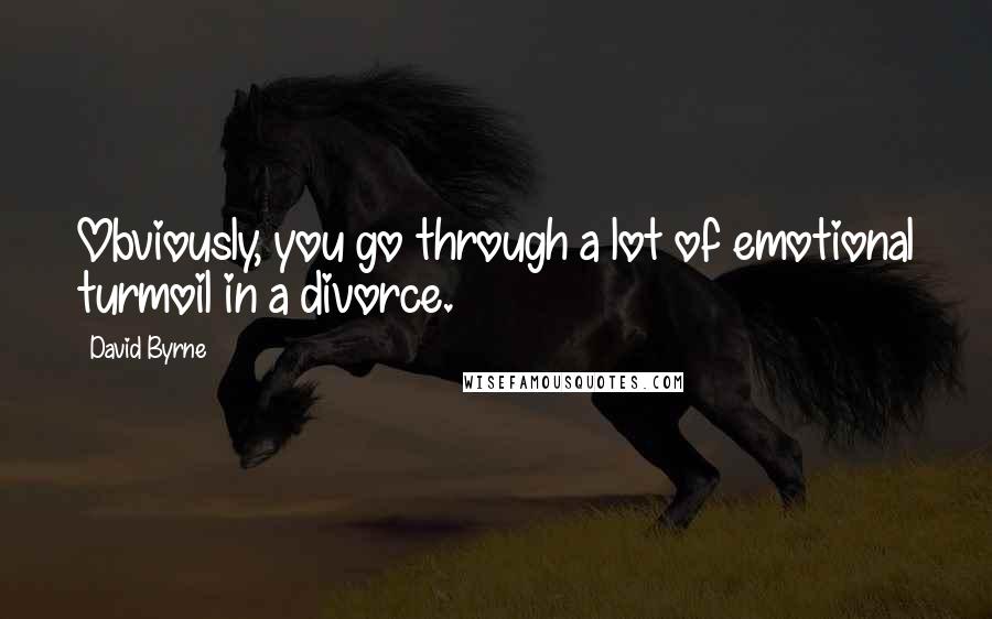 David Byrne Quotes: Obviously, you go through a lot of emotional turmoil in a divorce.