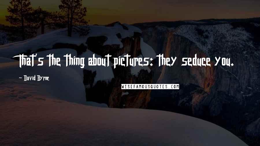 David Byrne Quotes: That's the thing about pictures: they seduce you.