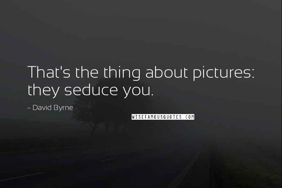 David Byrne Quotes: That's the thing about pictures: they seduce you.