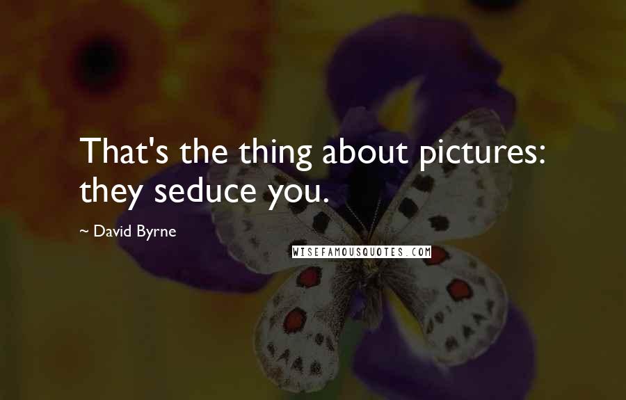 David Byrne Quotes: That's the thing about pictures: they seduce you.