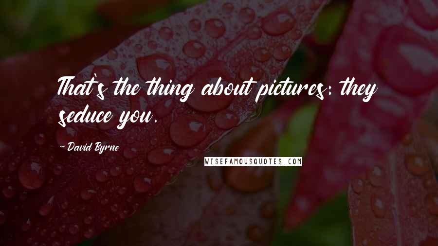 David Byrne Quotes: That's the thing about pictures: they seduce you.