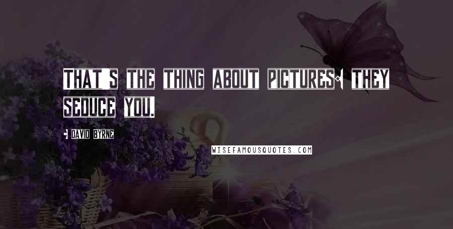 David Byrne Quotes: That's the thing about pictures: they seduce you.