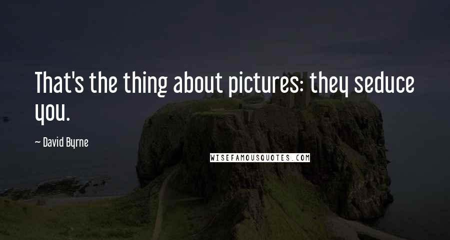David Byrne Quotes: That's the thing about pictures: they seduce you.