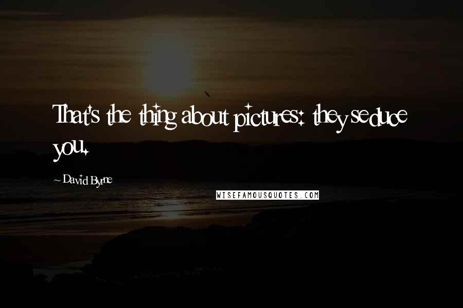 David Byrne Quotes: That's the thing about pictures: they seduce you.