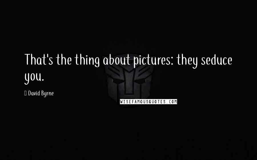 David Byrne Quotes: That's the thing about pictures: they seduce you.