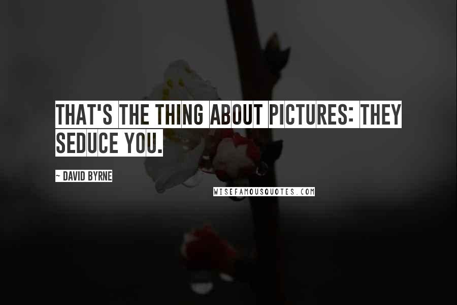 David Byrne Quotes: That's the thing about pictures: they seduce you.